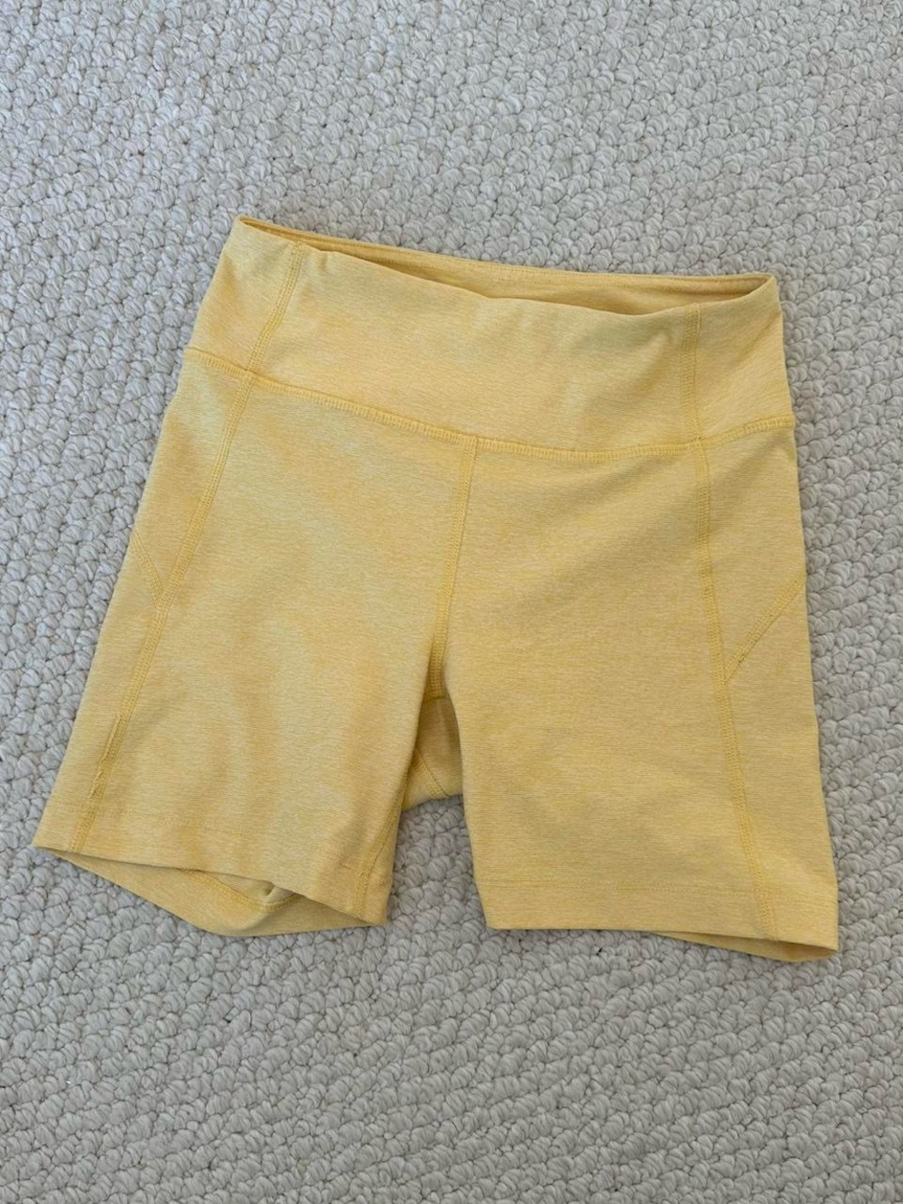 Outdoor Voices Women's Soft Yellow High-Rise Bike Shorts